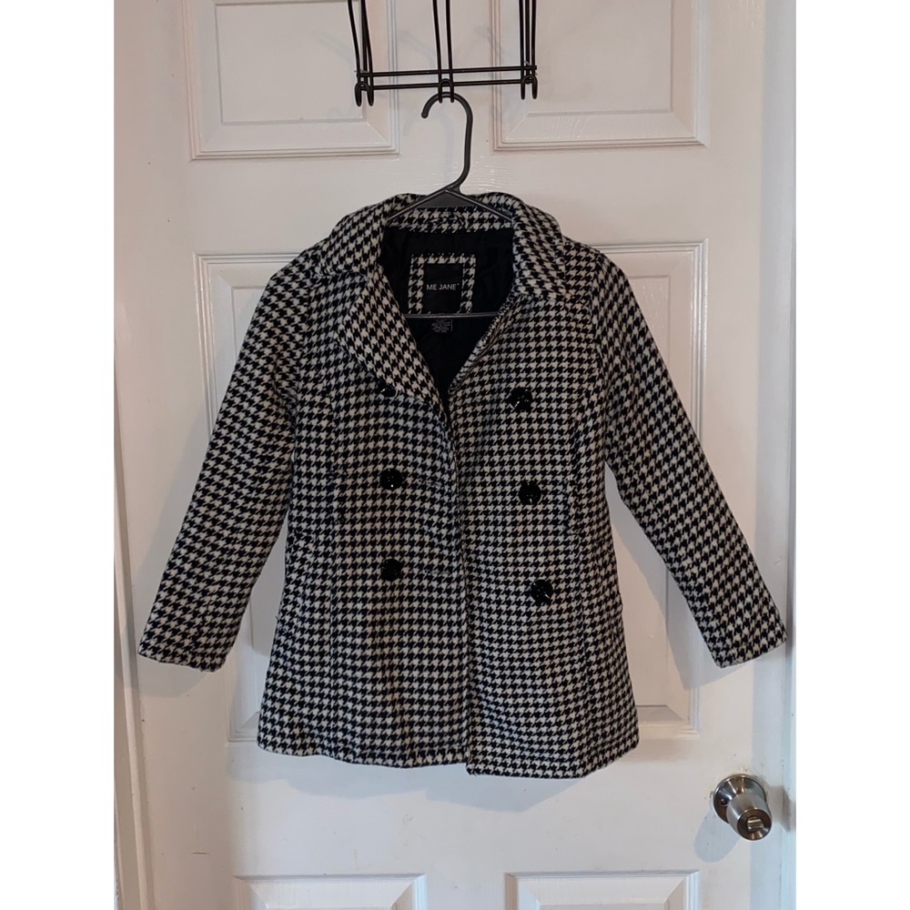 Girls Black and White Coat by ME JANE